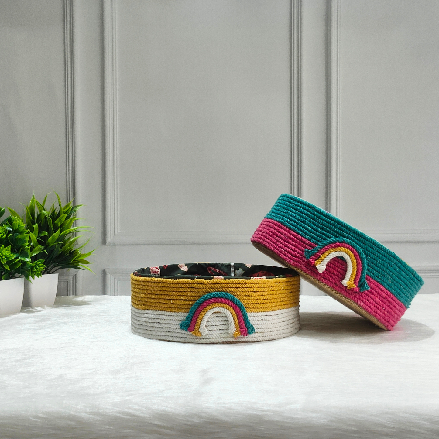 Hand Made Cotton Basket Pack of 2