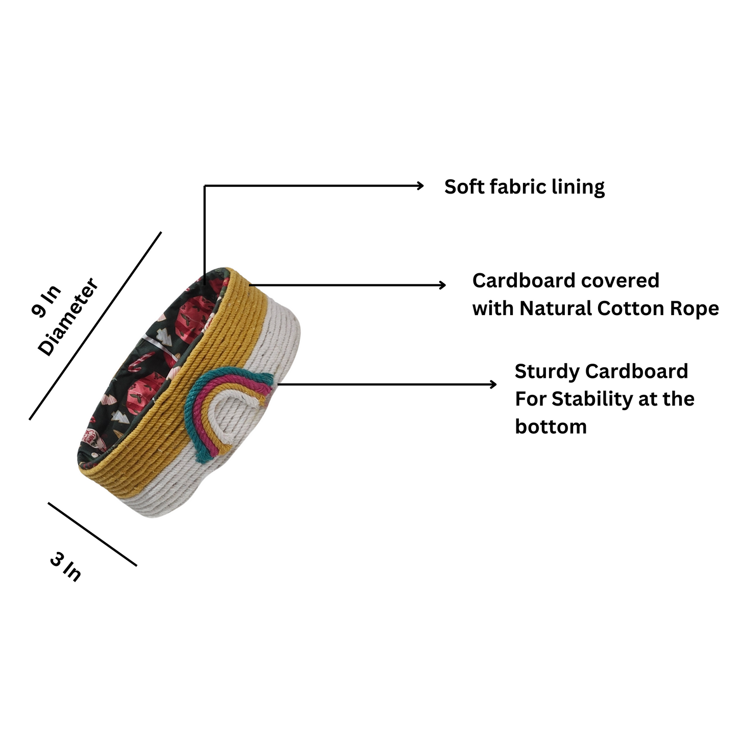 Hand Made Cotton Basket Organizer