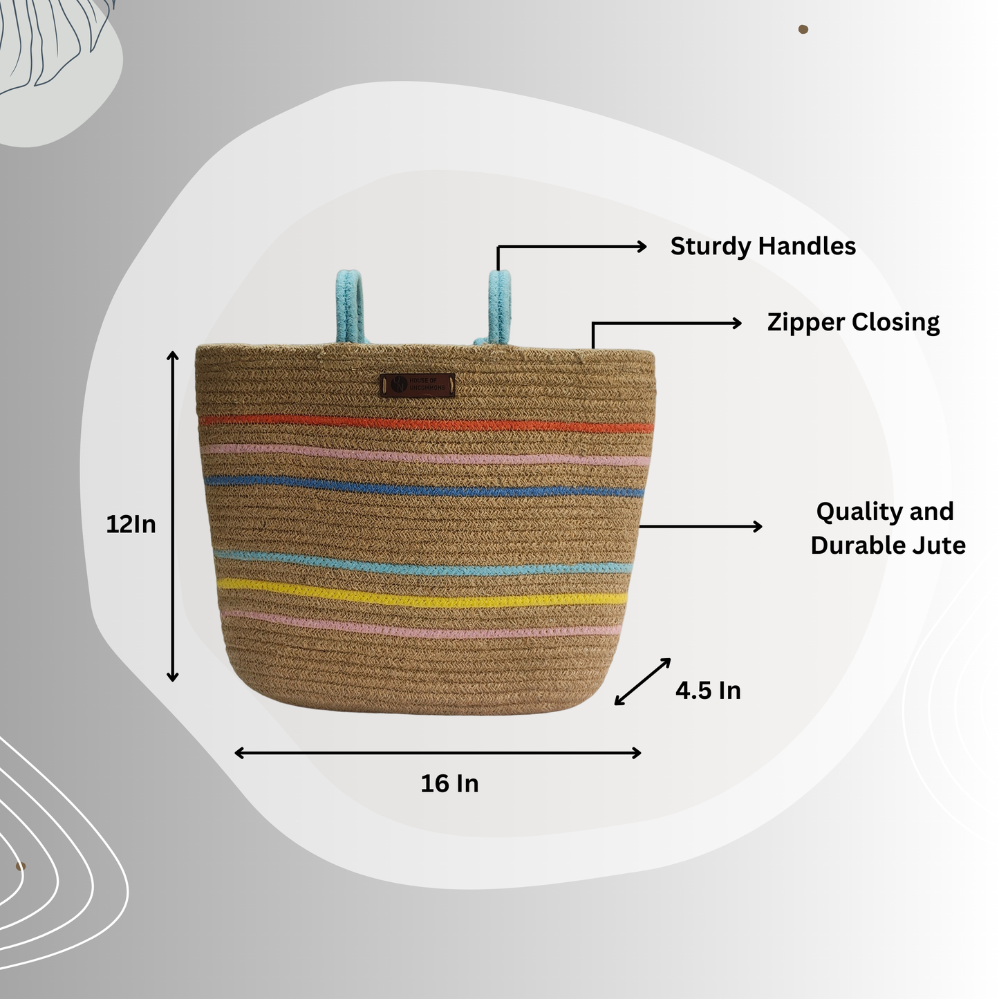Jute Handmade Multicolor Tote Bag