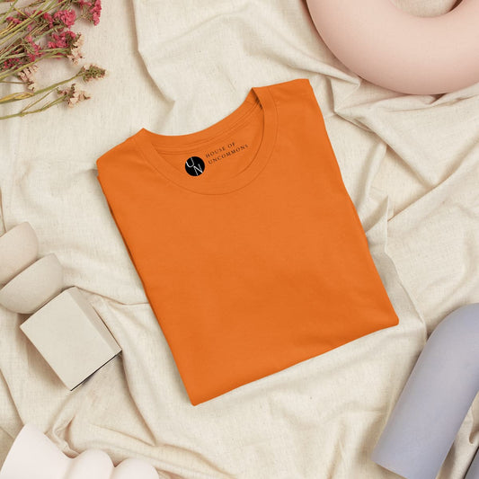 Orange Plain Women T shirt
