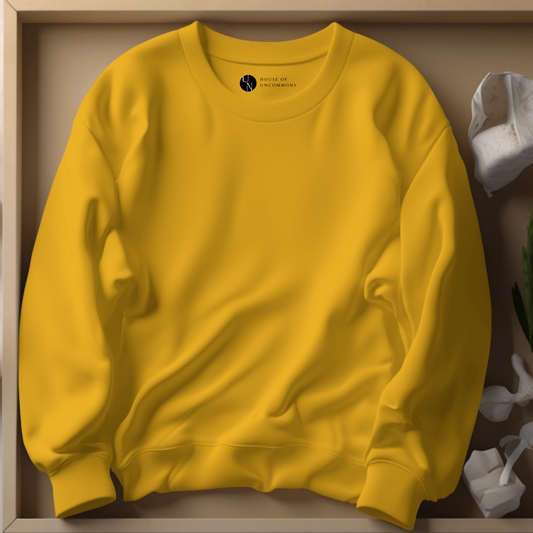 Golden Yellow Plain Men Sweatshirt
