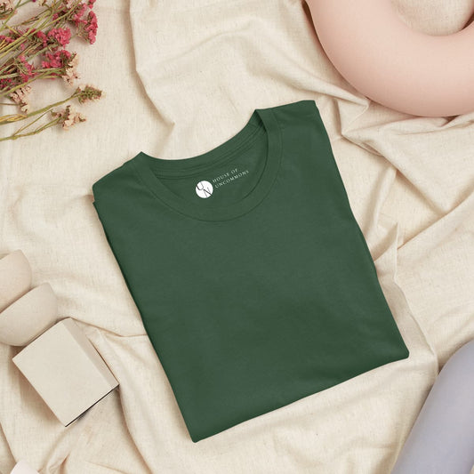 Olive Green Plain Women T shirt
