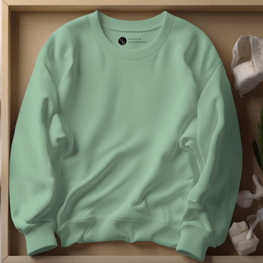 Mint Green Plain Men Sweatshirt