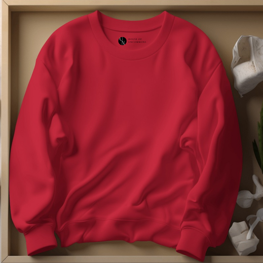 Red Plain Men Sweatshirt