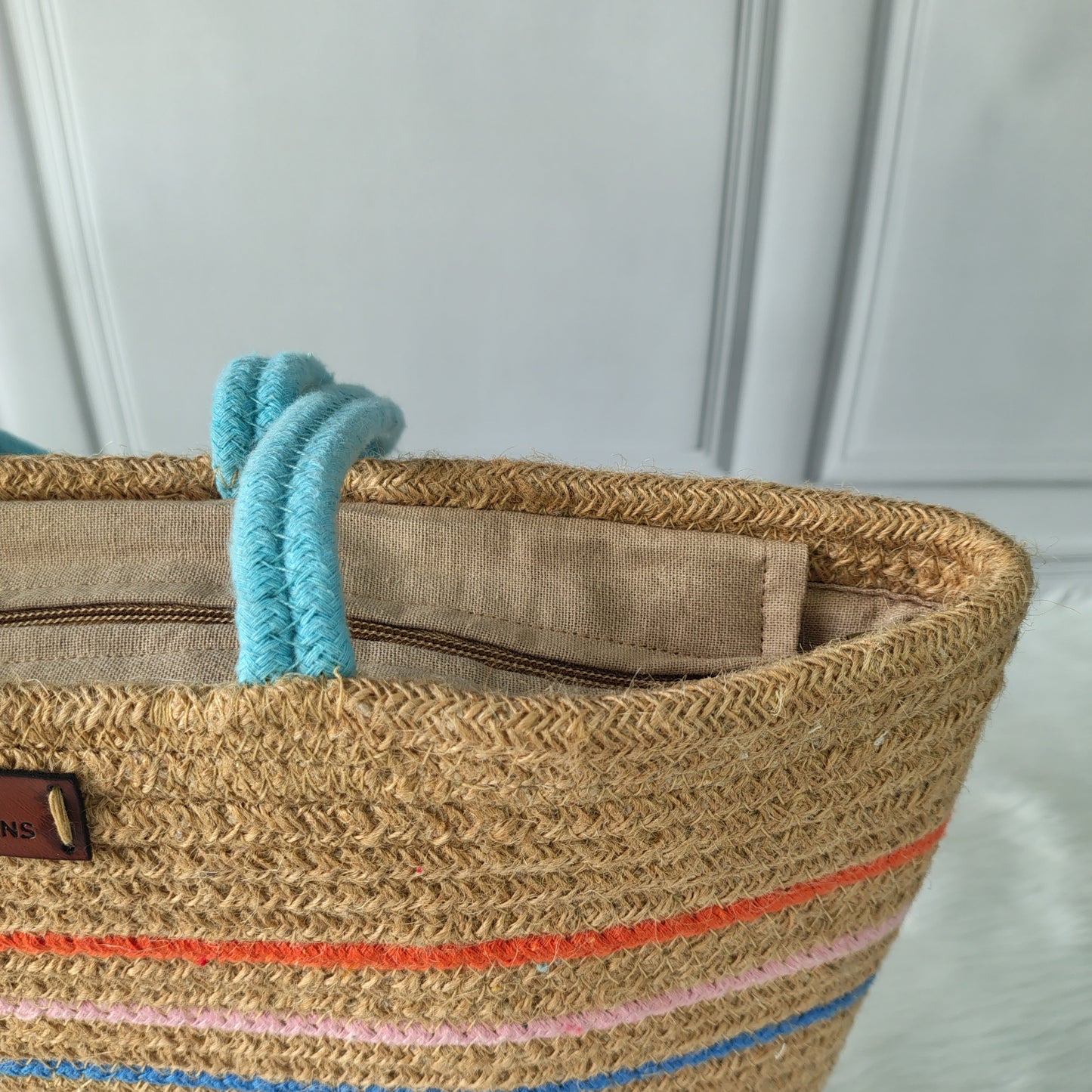 Jute Handmade Multicolor Tote Bag