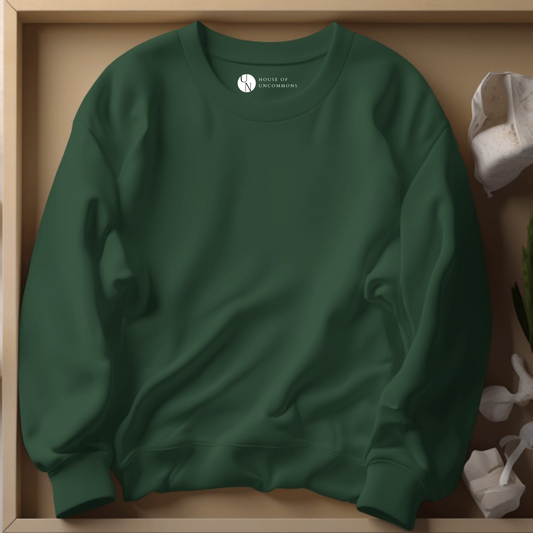 Olive Green Plain Men Sweatshirt